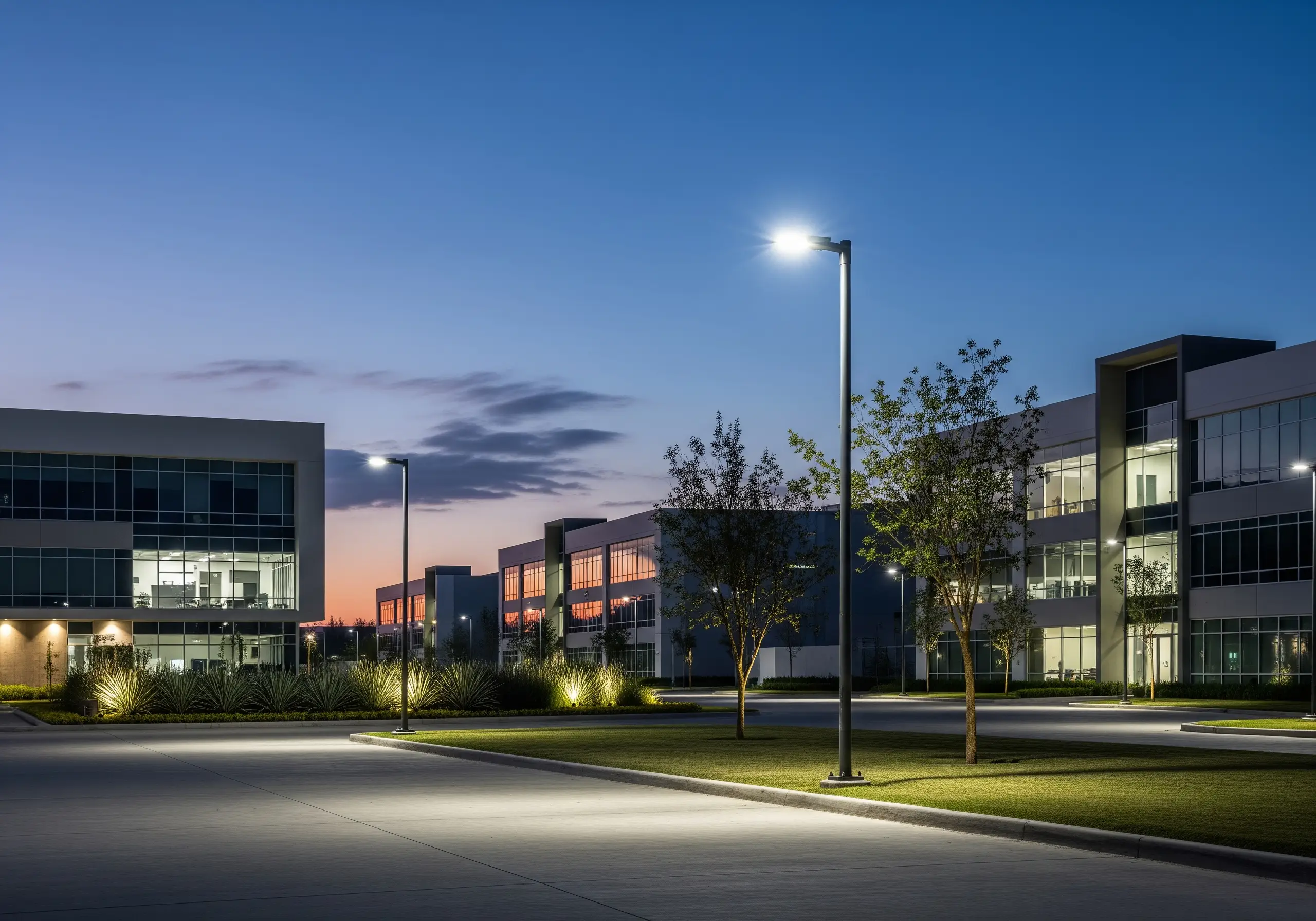 Alumbrado público led para parques industriales y campus corporativos