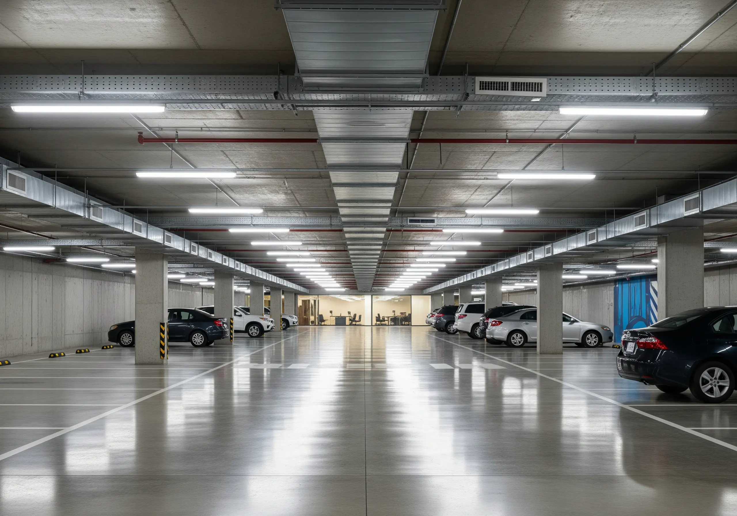 Alumbrado para estacionamientos, andenes y alumbrado subterráneo