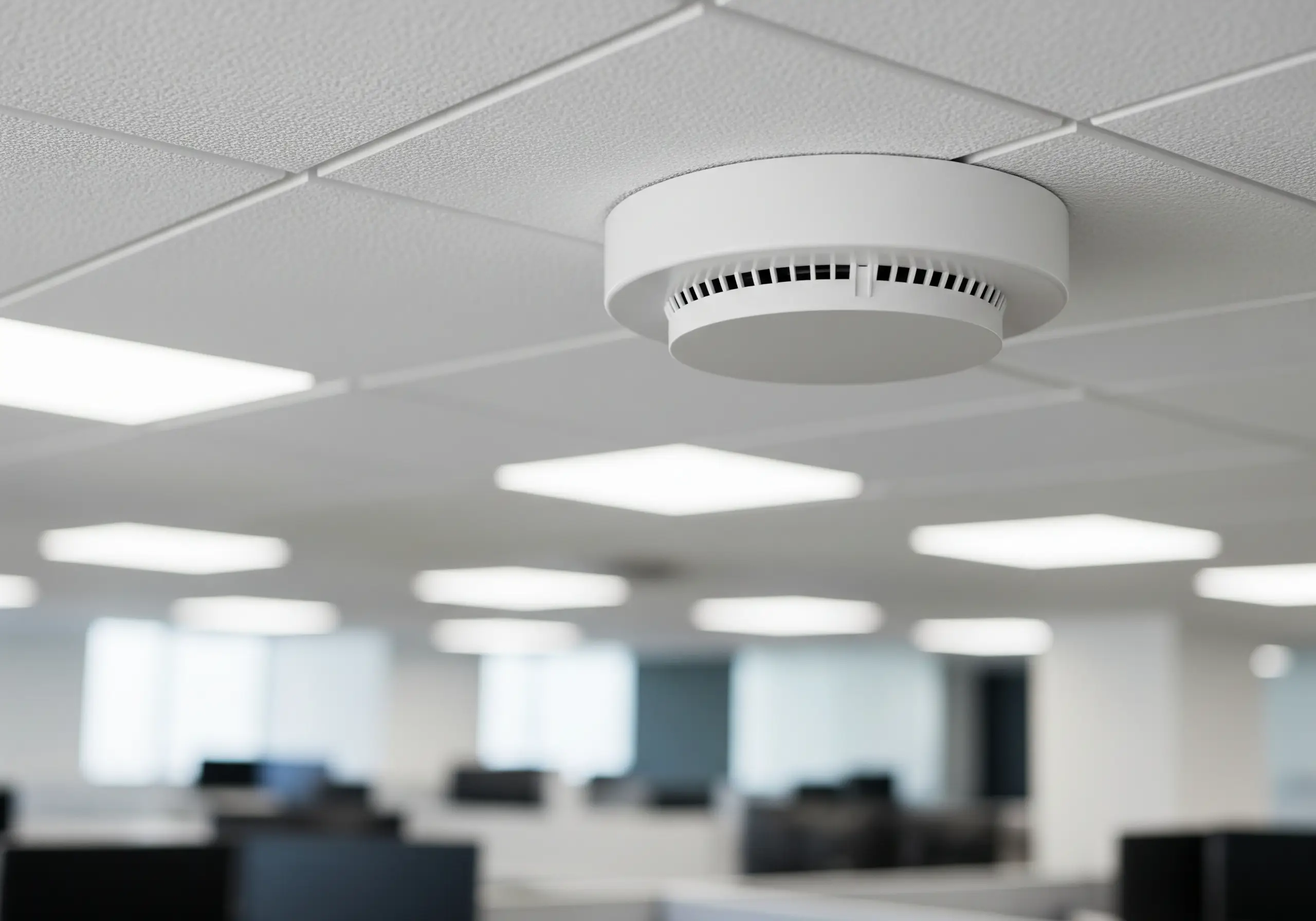 Sensor de humo inalámbrico de rápida instalación para protección temporal.